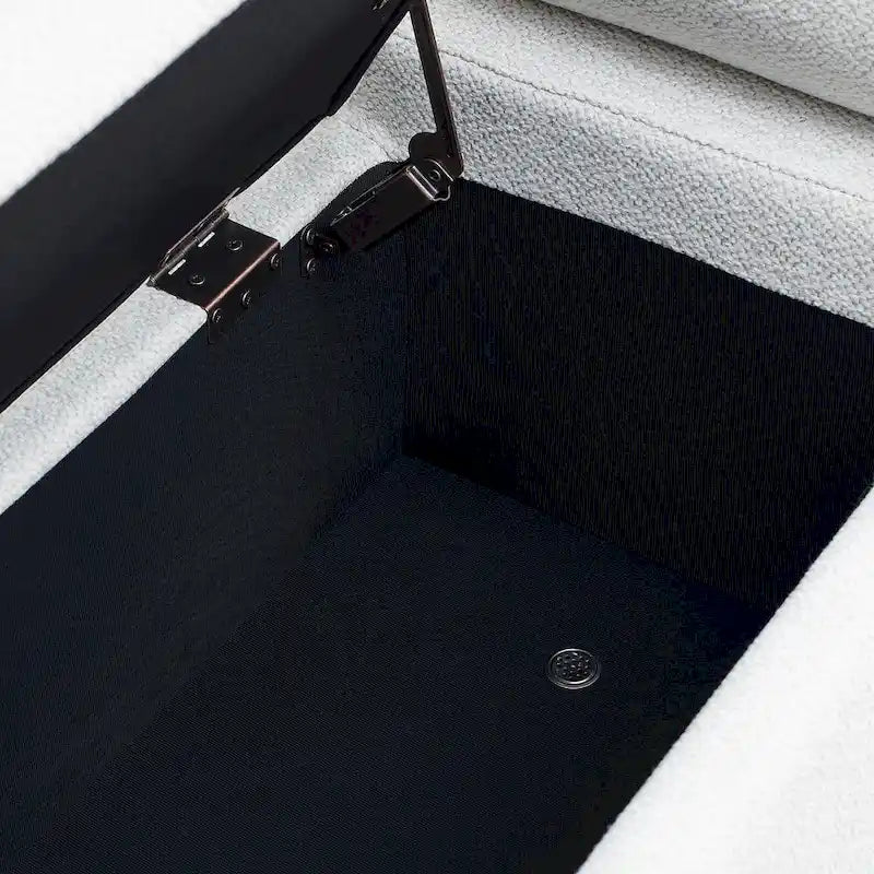 Banc de rangement élégant en velours capitonné