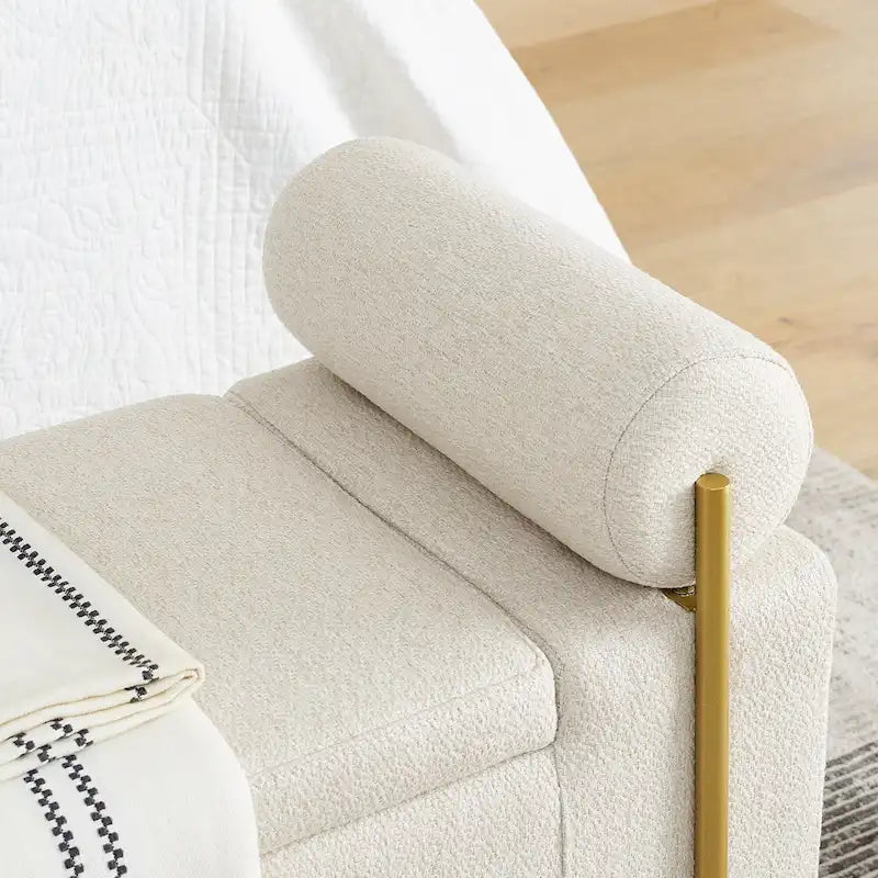 Banc de rangement élégant en velours capitonné
