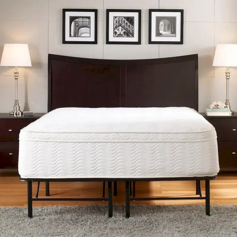 Cadre de lit plateforme grand lit robuste de 14 po – Montage facile