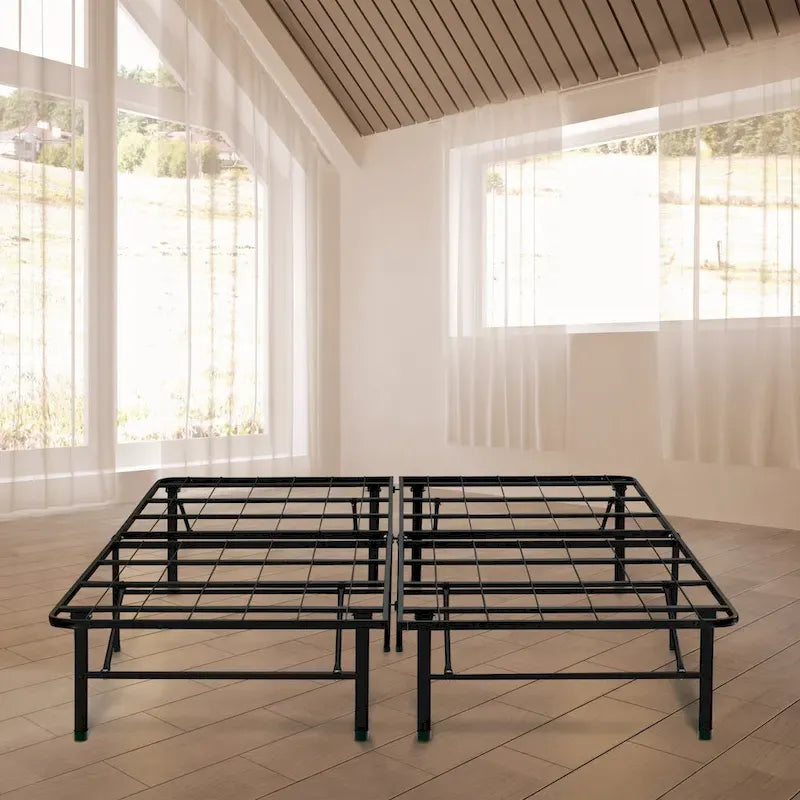 Cadre de lit plateforme grand lit robuste de 14 po – Montage facile
