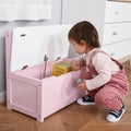 Coffre à jouets en bois 2 en 1 avec banc pour enfant et coffre de rangement avec vérin pneumatique de sécurité