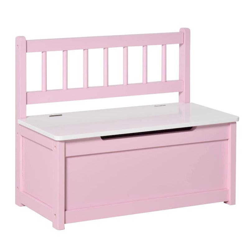 Coffre à jouets en bois 2 en 1 avec banc pour enfant et coffre de rangement avec vérin pneumatique de sécurité