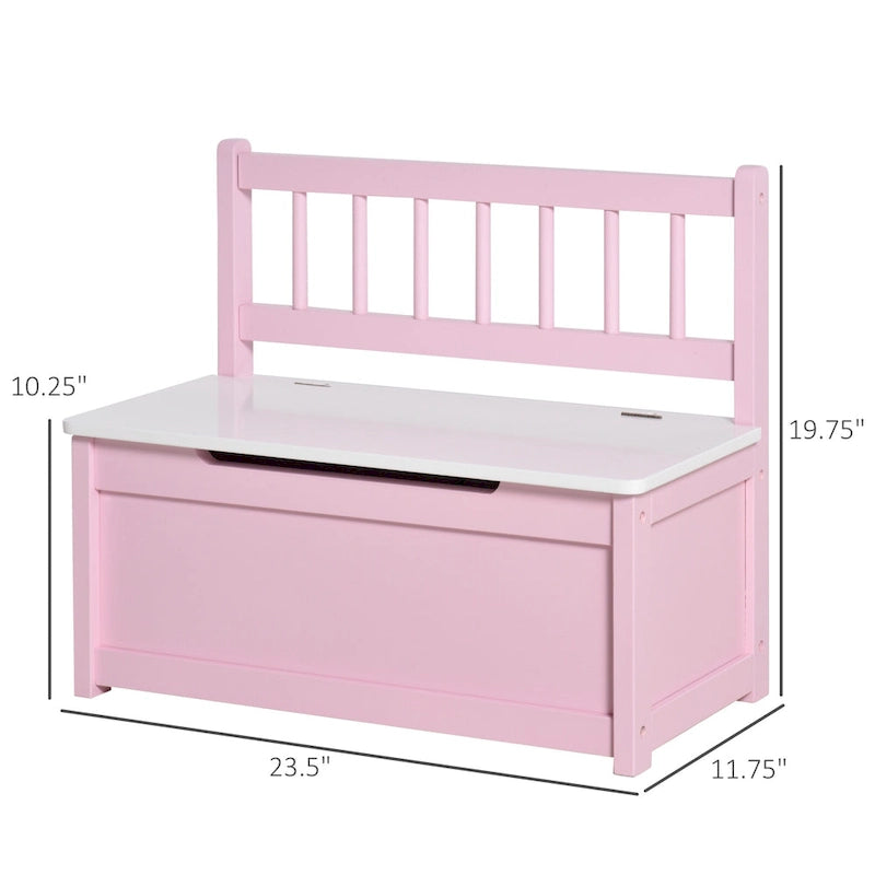 Coffre à jouets en bois 2 en 1 avec banc pour enfant et coffre de rangement avec vérin pneumatique de sécurité