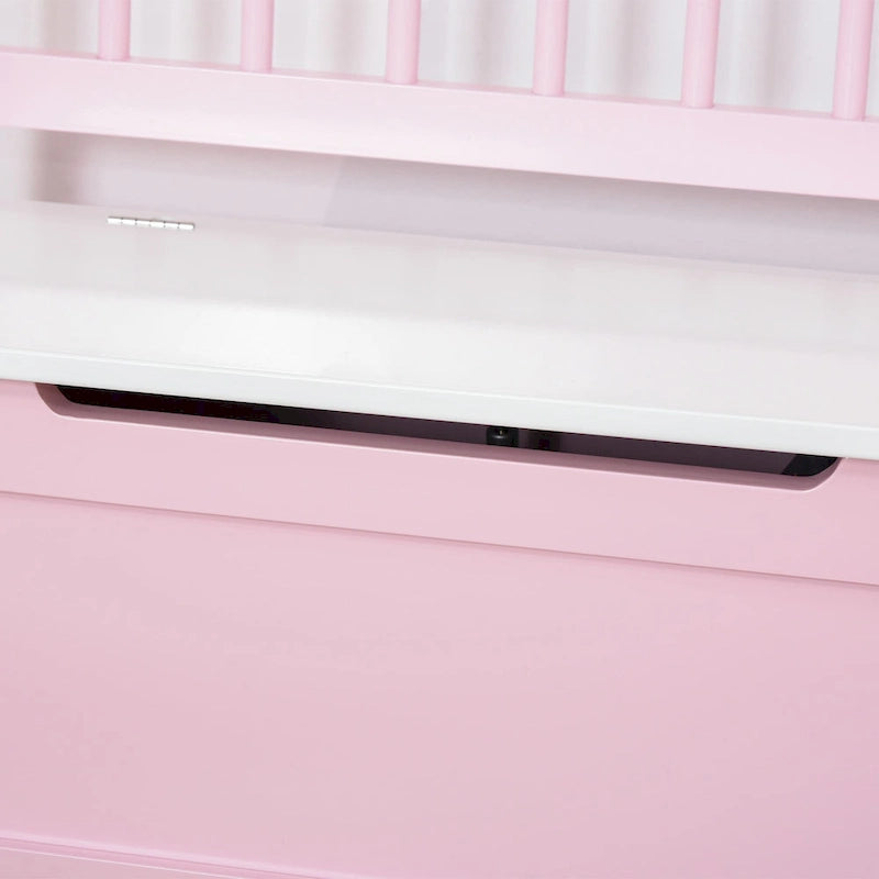 Coffre à jouets en bois 2 en 1 avec banc pour enfant et coffre de rangement avec vérin pneumatique de sécurité