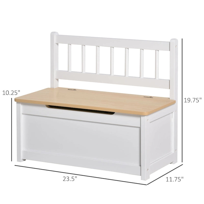 Coffre à jouets en bois 2 en 1 avec banc pour enfant et coffre de rangement avec vérin pneumatique de sécurité
