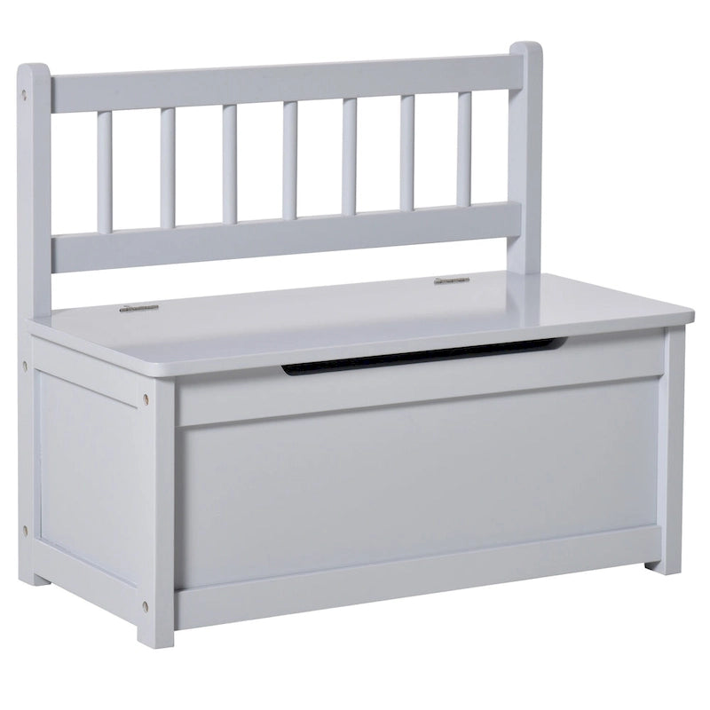 Coffre à jouets en bois 2 en 1 avec banc pour enfant et coffre de rangement avec vérin pneumatique de sécurité