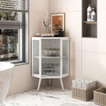 Meuble d'angle de sol en métal avec étagère réglable H 31,5 po