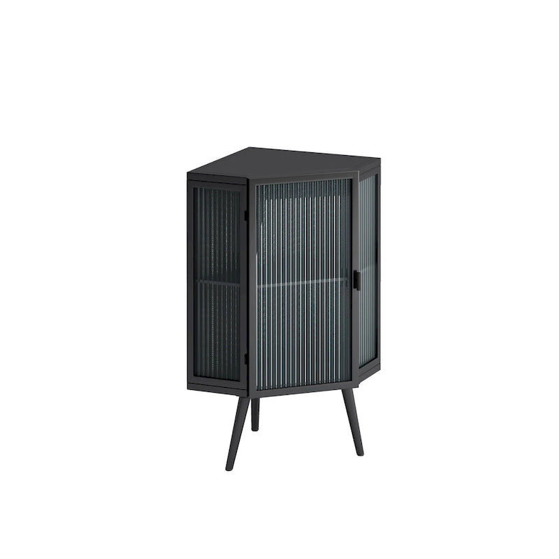 Meuble d'angle de sol en métal avec étagère réglable H 31,5 po