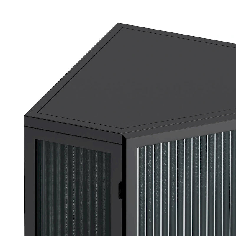 Meuble d'angle de sol en métal avec étagère réglable H 31,5 po