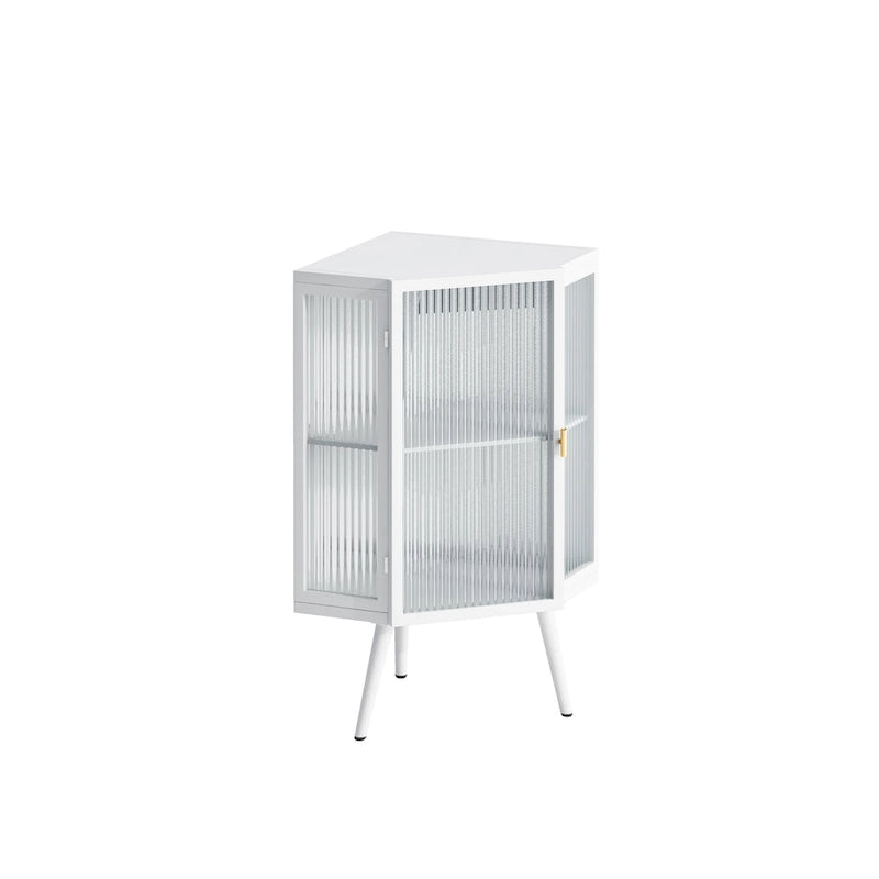 Meuble d'angle de sol en métal avec étagère réglable H 31,5 po