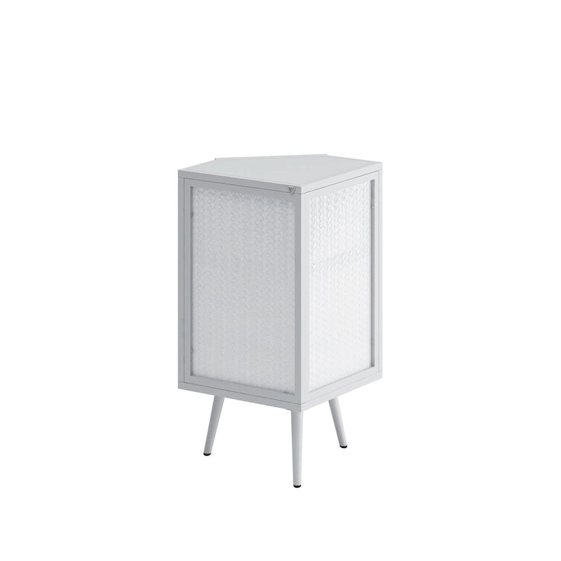 Meuble d'angle de sol en métal avec étagère réglable H 31,5 po