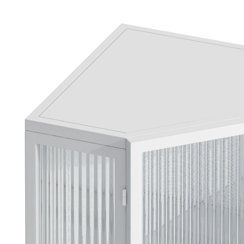 Meuble d'angle de sol en métal avec étagère réglable H 31,5 po
