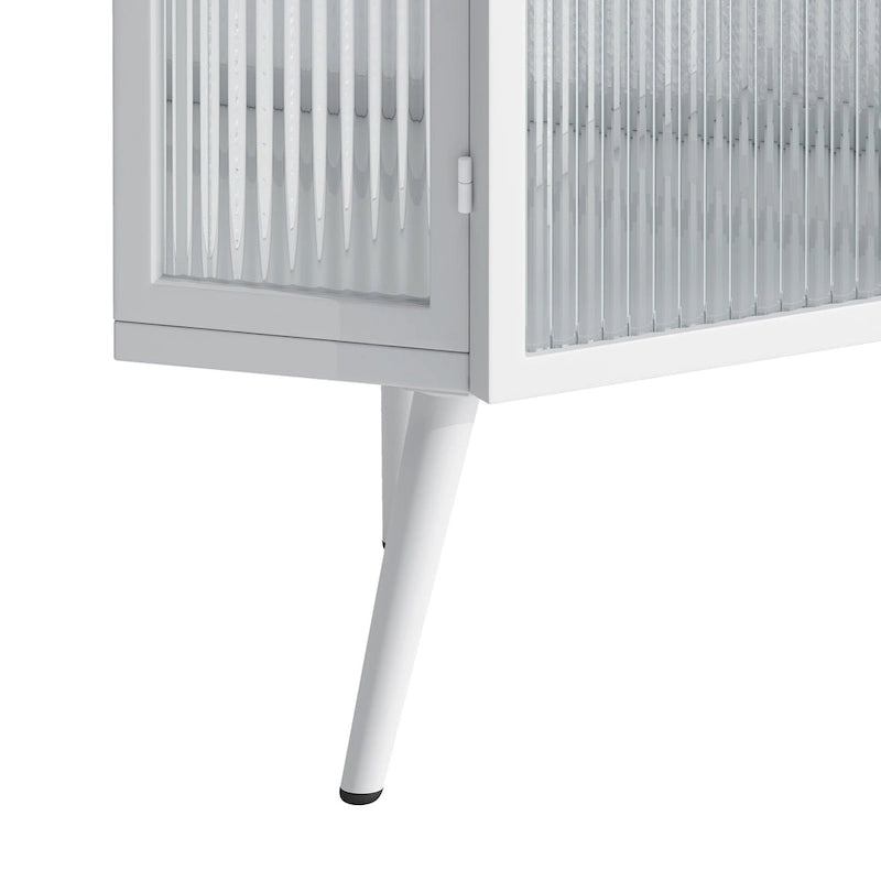 Meuble d'angle de sol en métal avec étagère réglable H 31,5 po
