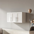 Meuble de rangement mural empilable en bois, blanc