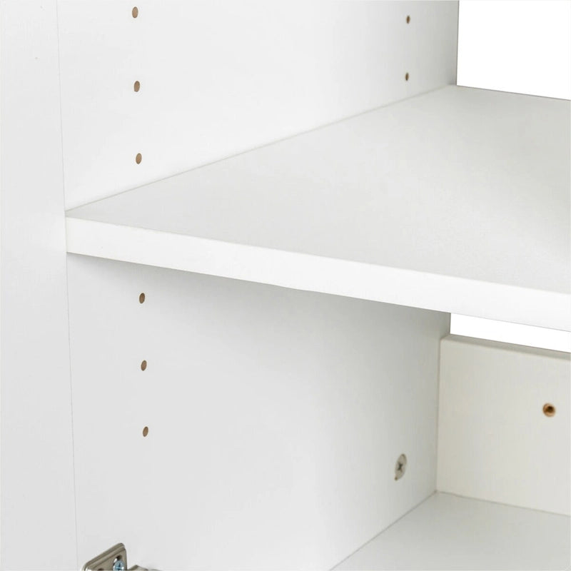Meuble de rangement mural empilable en bois, blanc