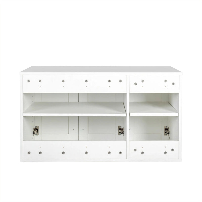Meuble de rangement mural empilable en bois, blanc
