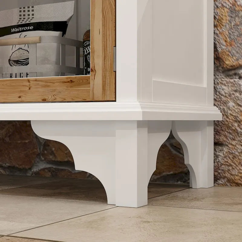 Meuble de salle de bain en bois sculpté Meuble d'appoint Buffet Verre acrylique