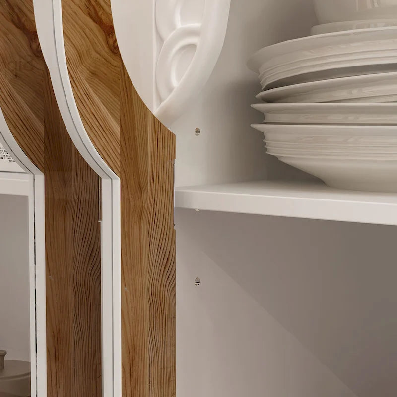 Meuble de salle de bain en bois sculpté Meuble d'appoint Buffet Verre acrylique