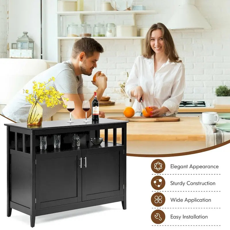 Armoire de rangement de cuisine moderne en bois - Noire - 44,9 x 20,1 x 35,8 (L x l x H)