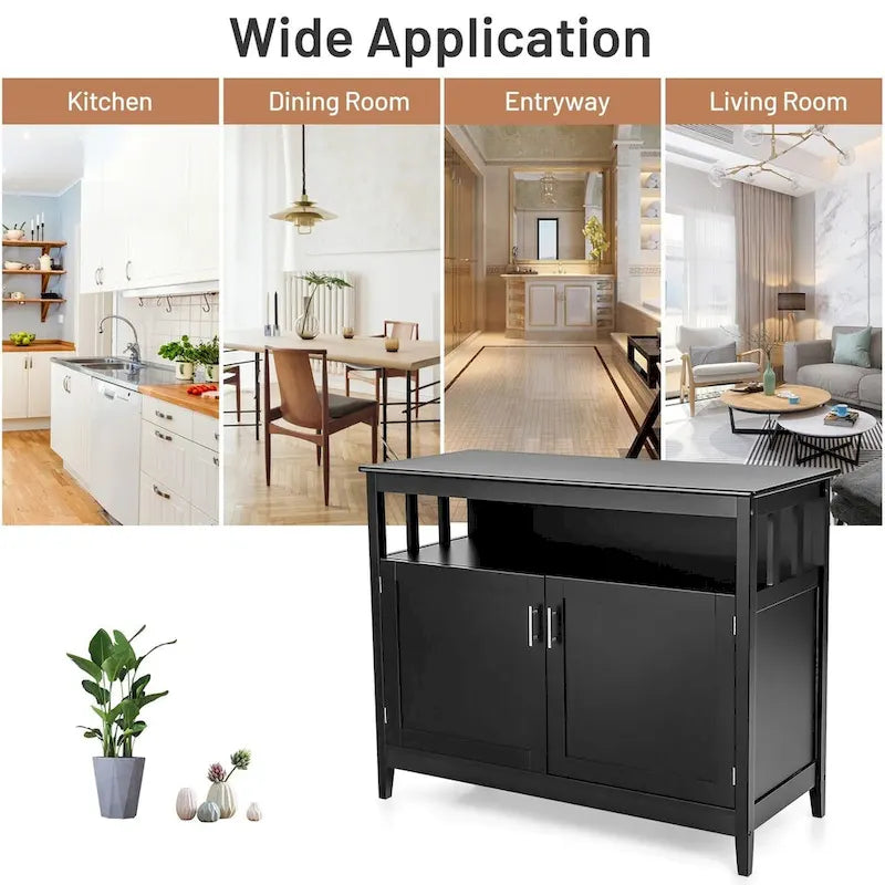 Armoire de rangement de cuisine moderne en bois - Noire - 44,9 x 20,1 x 35,8 (L x l x H)