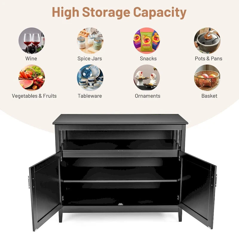 Armoire de rangement de cuisine moderne en bois - Noire - 44,9 x 20,1 x 35,8 (L x l x H)