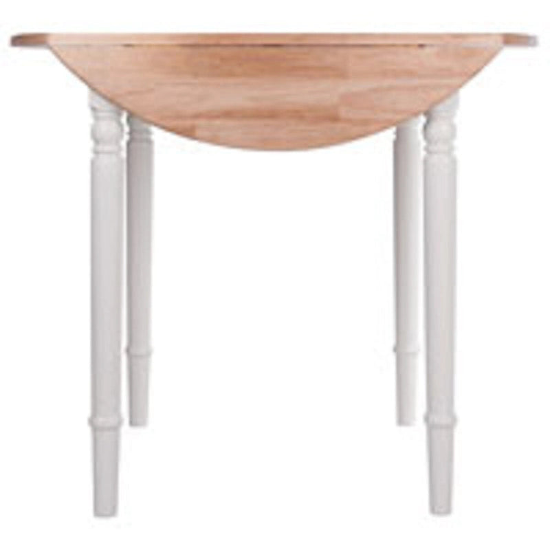Table à abattants ronde 30 po beige et blanche