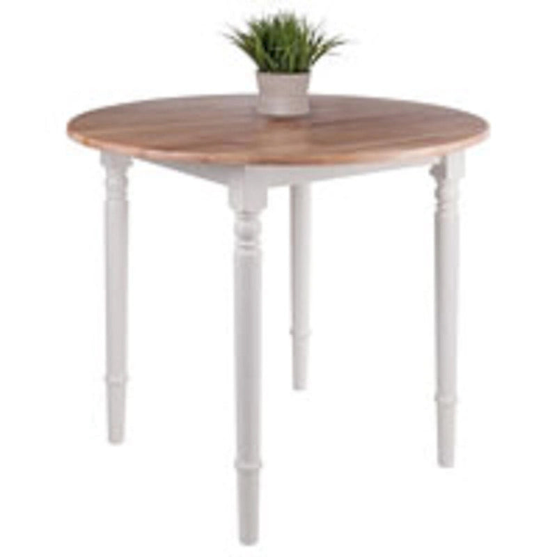Table à abattants ronde 30 po beige et blanche