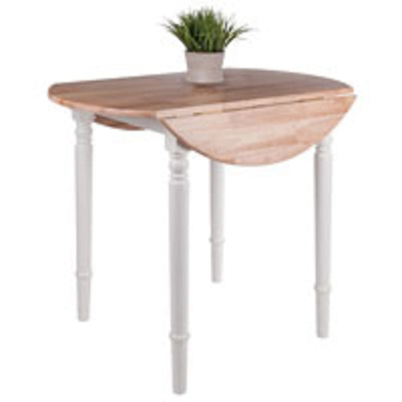 Table à abattants ronde 30 po beige et blanche