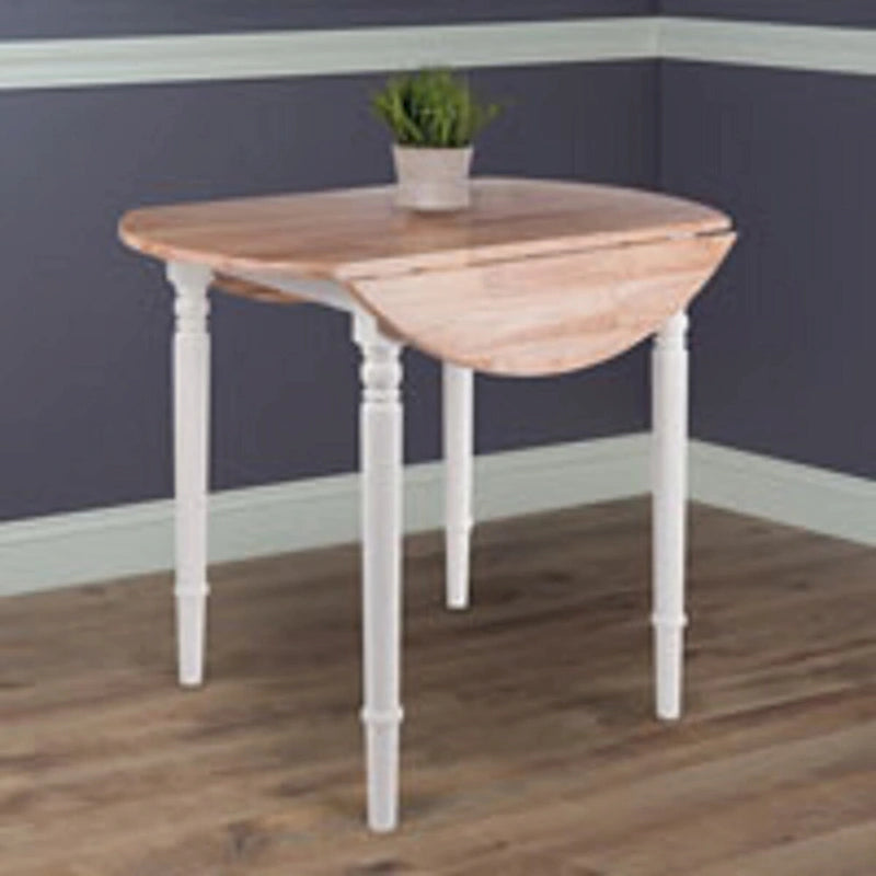 Table à abattants ronde 30 po beige et blanche