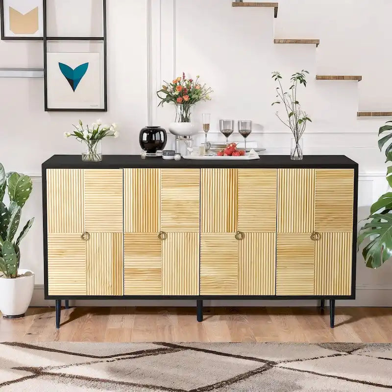 Élégante armoire vintage à 4 portes
