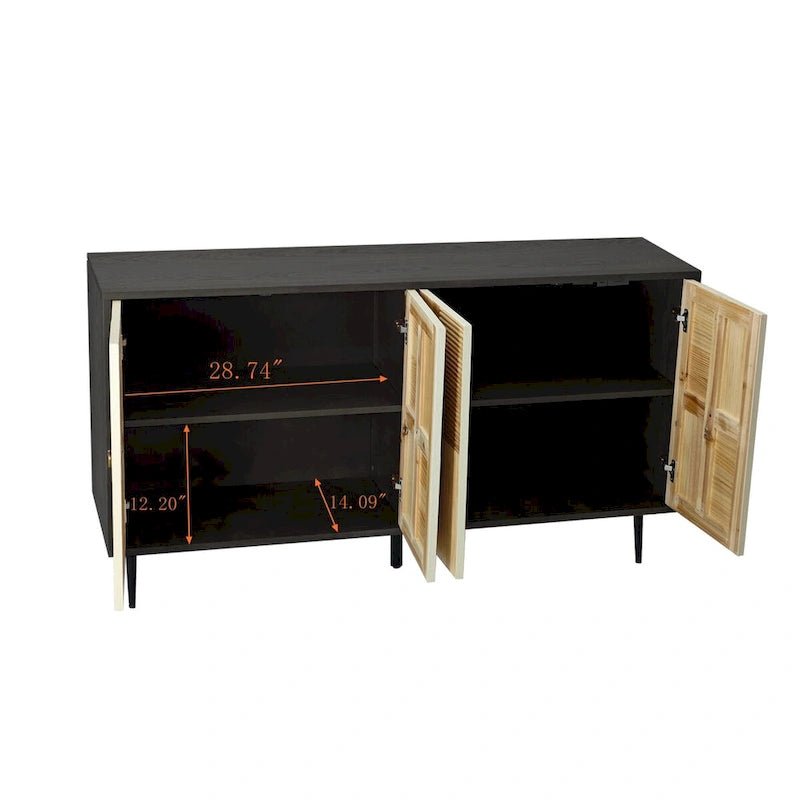 Élégante armoire vintage à 4 portes