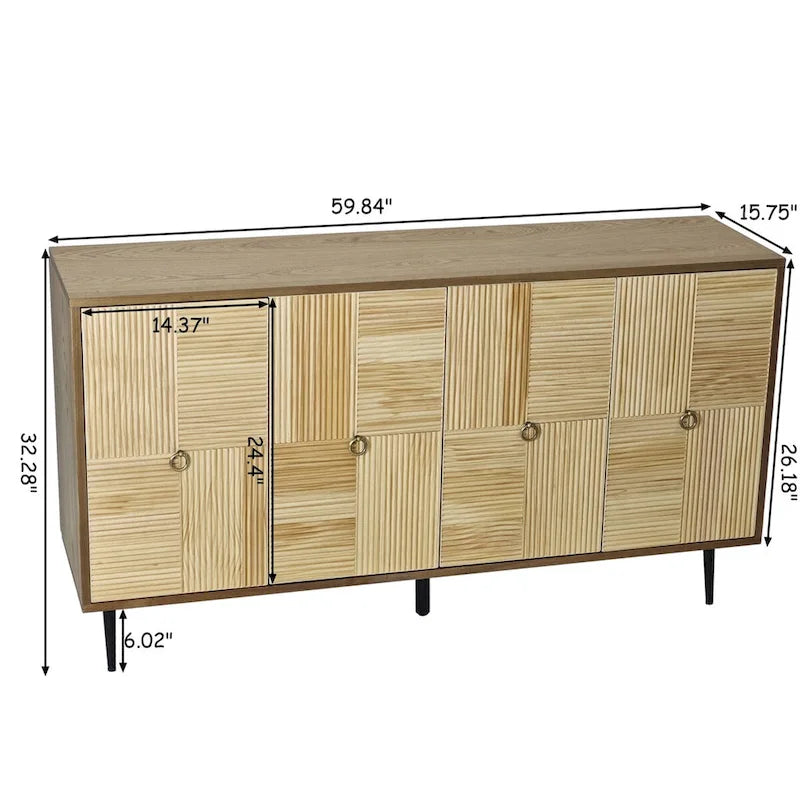 Élégante armoire vintage à 4 portes