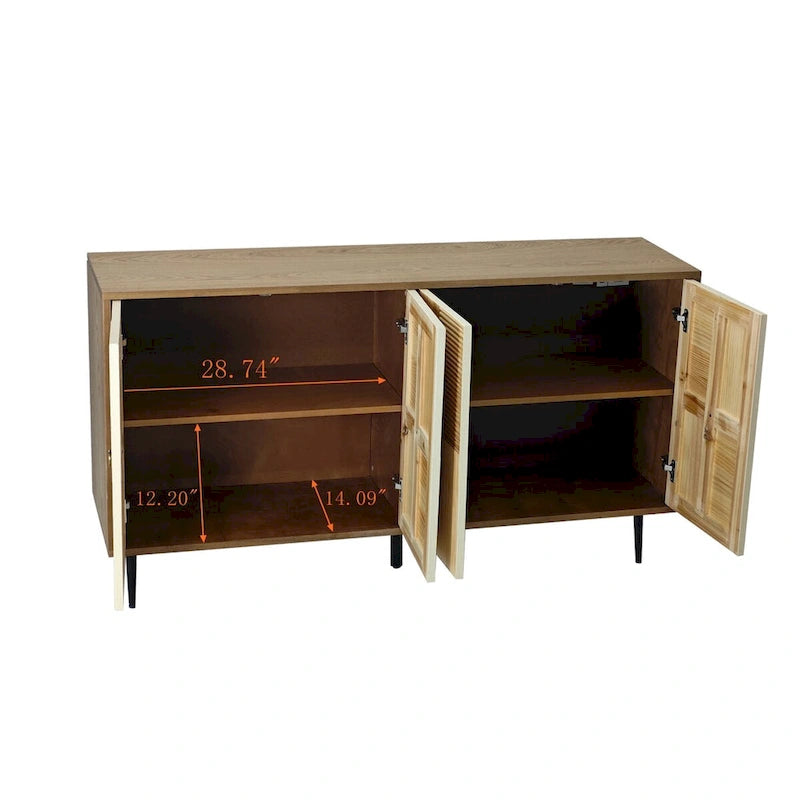 Élégante armoire vintage à 4 portes