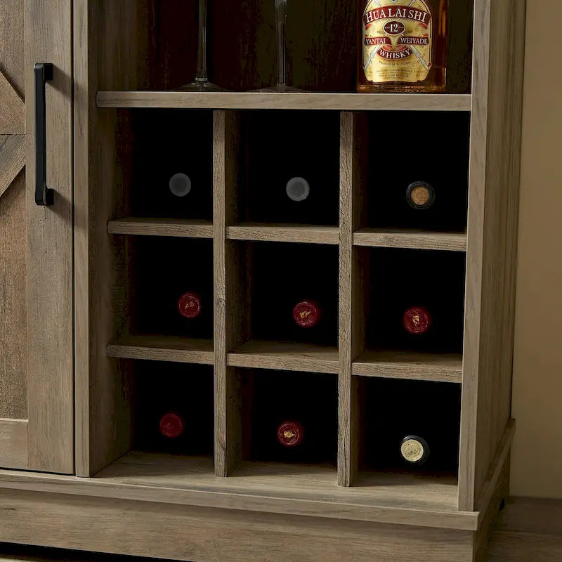 Meuble Bar à Café avec Casier à Vin Buffet Commode de Rangement avec Tiroir, Étagères de Rangement Ajustables, pour Salon, Salle à Manger