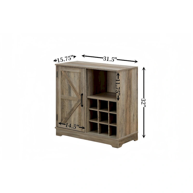 Meuble Bar à Café avec Casier à Vin Buffet Commode de Rangement avec Tiroir, Étagères de Rangement Ajustables, pour Salon, Salle à Manger