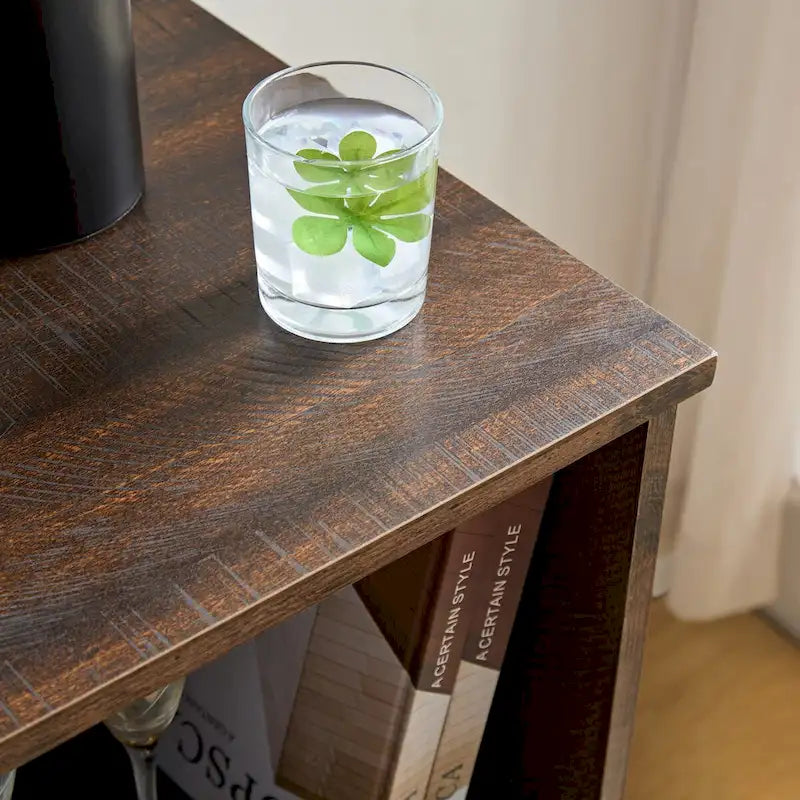 Meuble Bar à Café avec Casier à Vin Buffet Commode de Rangement avec Tiroir, Étagères de Rangement Ajustables, pour Salon, Salle à Manger