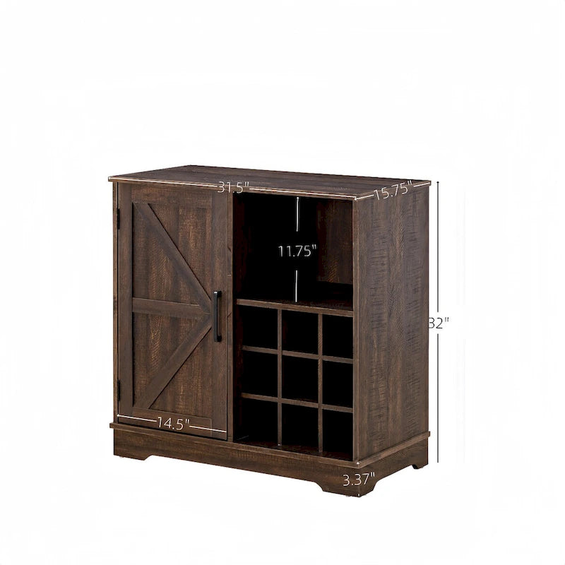 Meuble Bar à Café avec Casier à Vin Buffet Commode de Rangement avec Tiroir, Étagères de Rangement Ajustables, pour Salon, Salle à Manger