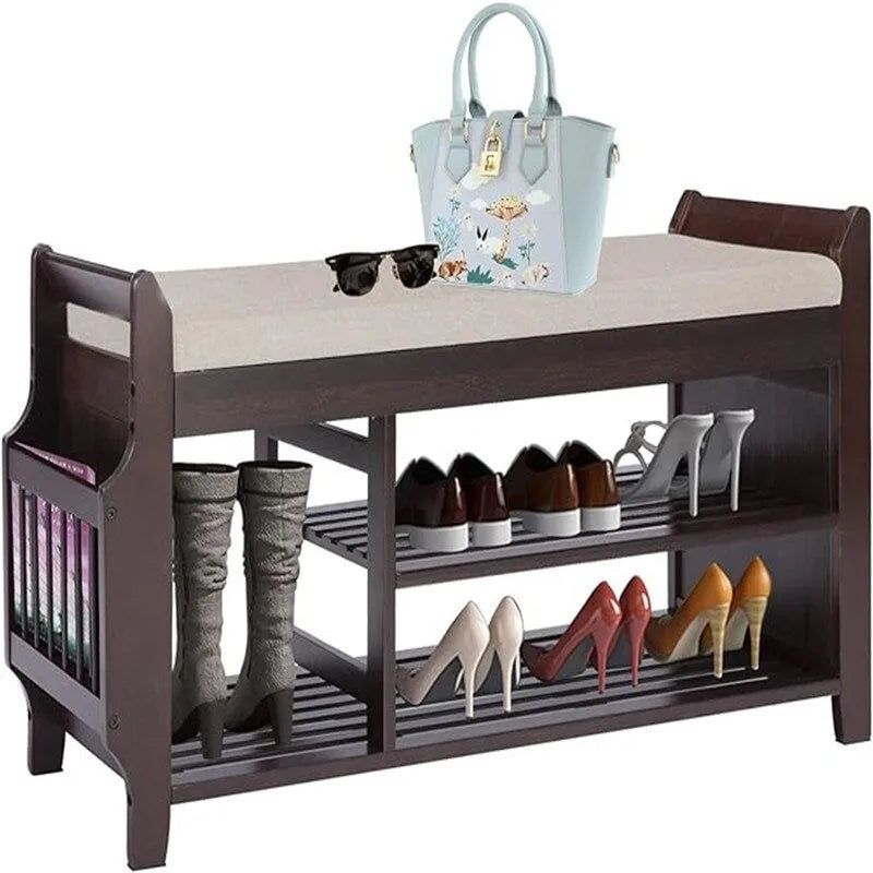 Banc à chaussures 2 niveaux - 11,7P x 39L x 19,5H