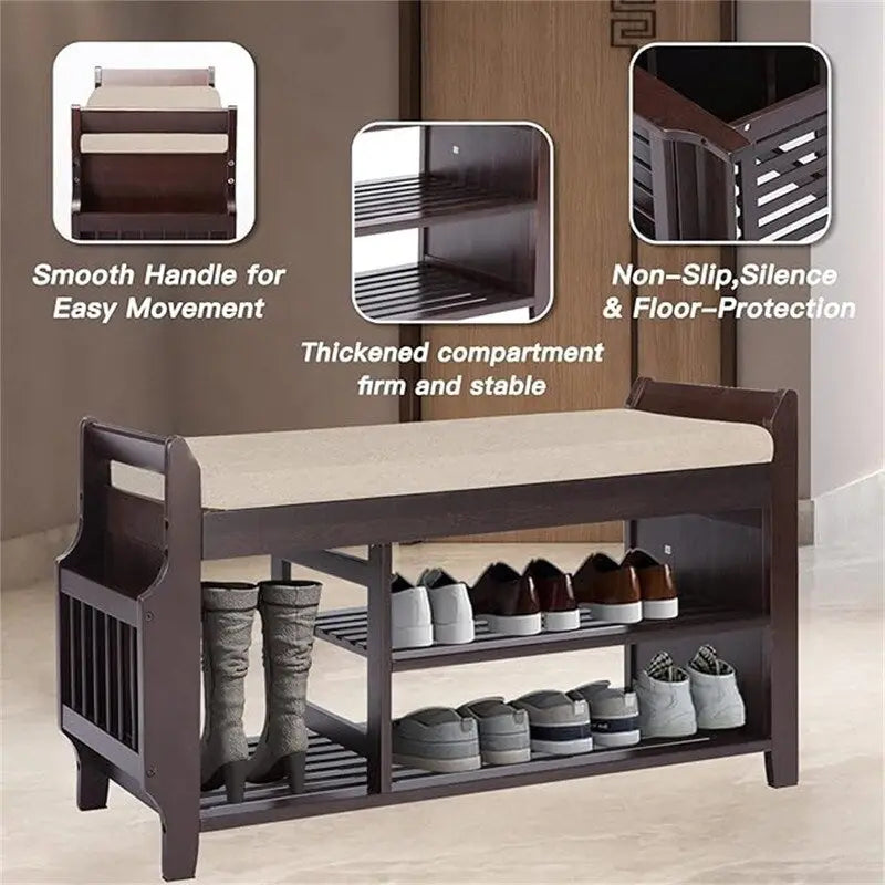 Banc à chaussures 2 niveaux - 11,7P x 39L x 19,5H