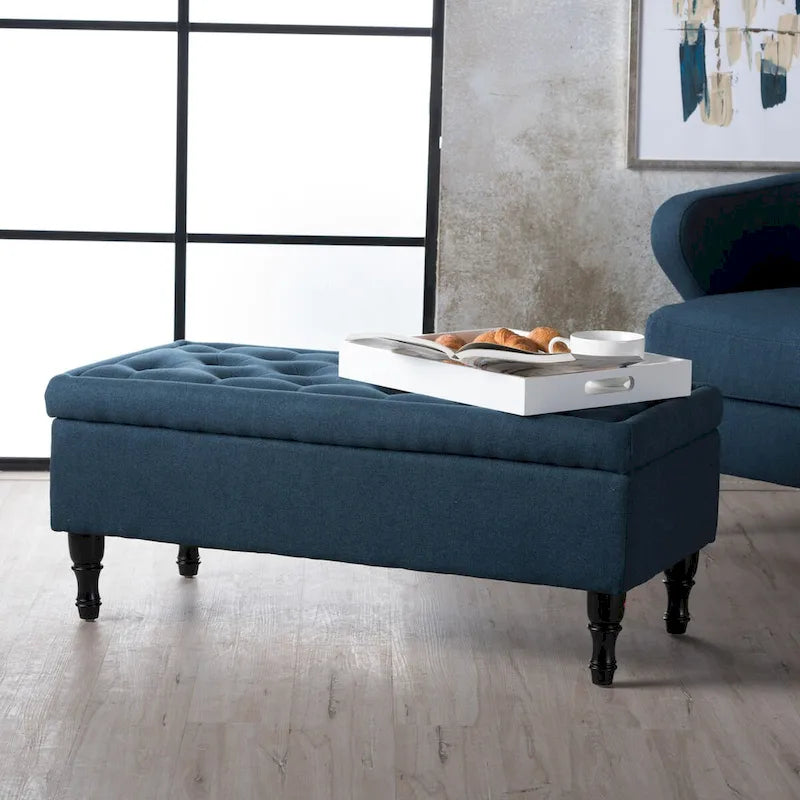 Banc de rangement capitonné