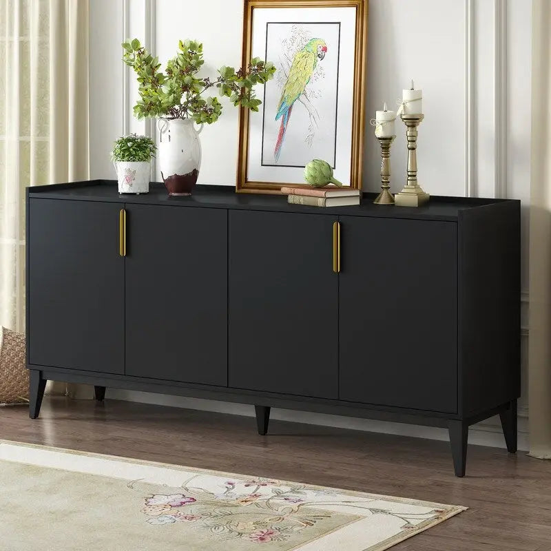 Buffet de rangement Armoire en bois avec 4 portes pour Couloir, Entrée, Salon, Chambre, Étagère réglable