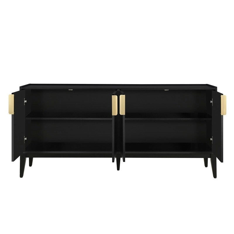 Buffet de rangement Armoire en bois avec 4 portes pour Couloir, Entrée, Salon, Chambre, Étagère réglable