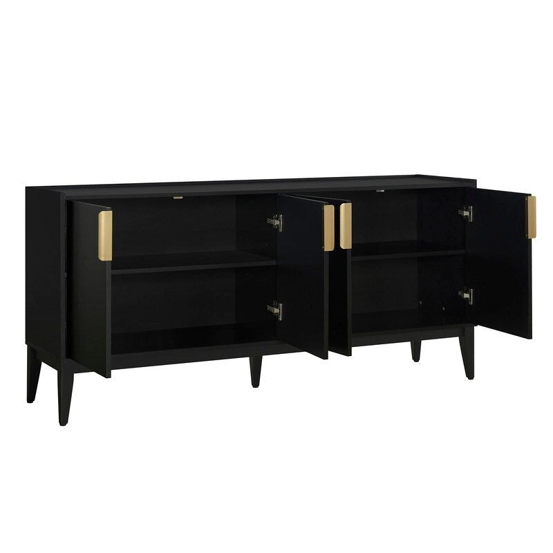 Buffet de rangement Armoire en bois avec 4 portes pour Couloir, Entrée, Salon, Chambre, Étagère réglable