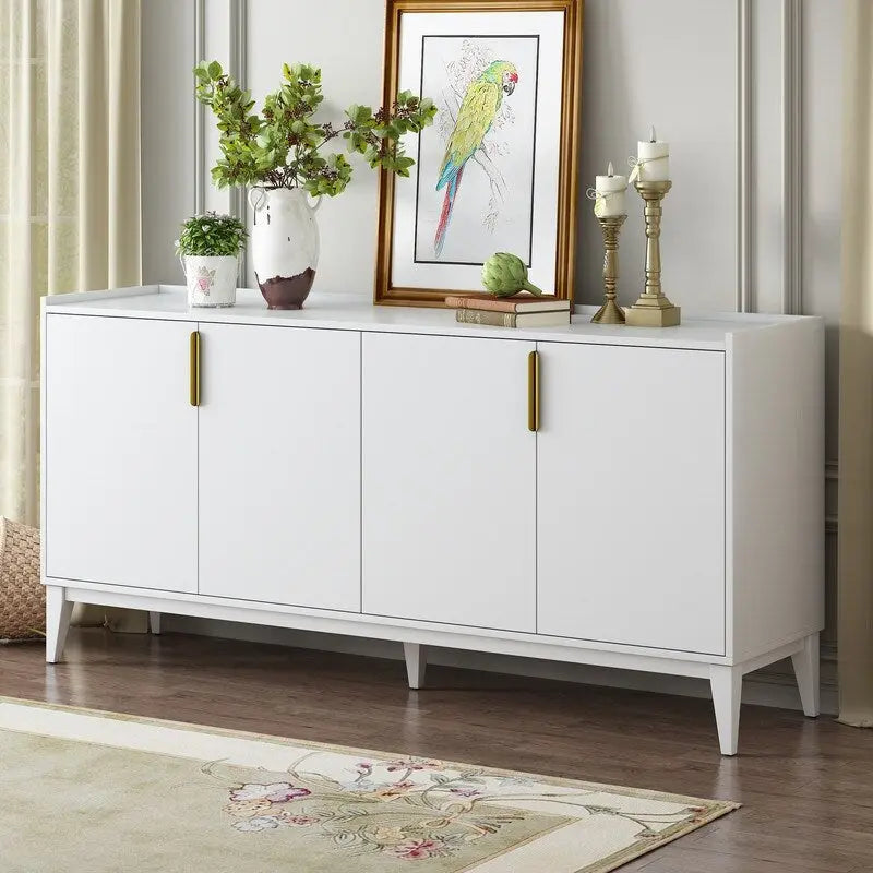 Buffet de rangement Armoire en bois avec 4 portes pour Couloir, Entrée, Salon, Chambre, Étagère réglable