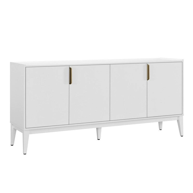 Buffet de rangement Armoire en bois avec 4 portes pour Couloir, Entrée, Salon, Chambre, Étagère réglable