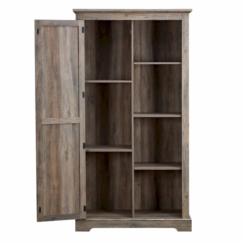 Meuble de rangement haut en bois avec porte coulissante de style grange
