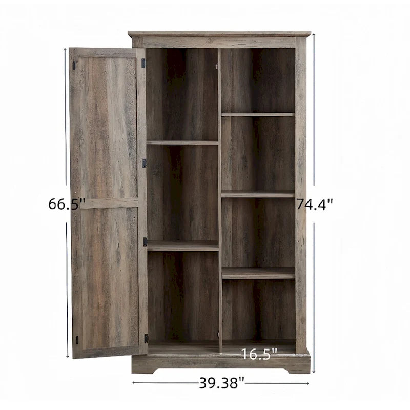 Meuble de rangement haut en bois avec porte coulissante de style grange