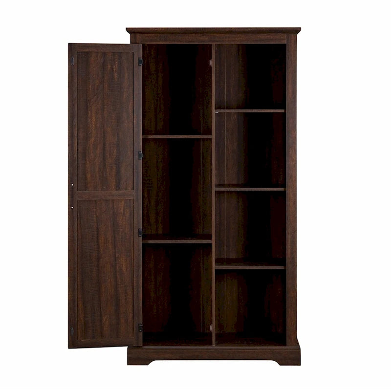 Meuble de rangement haut en bois avec porte coulissante de style grange