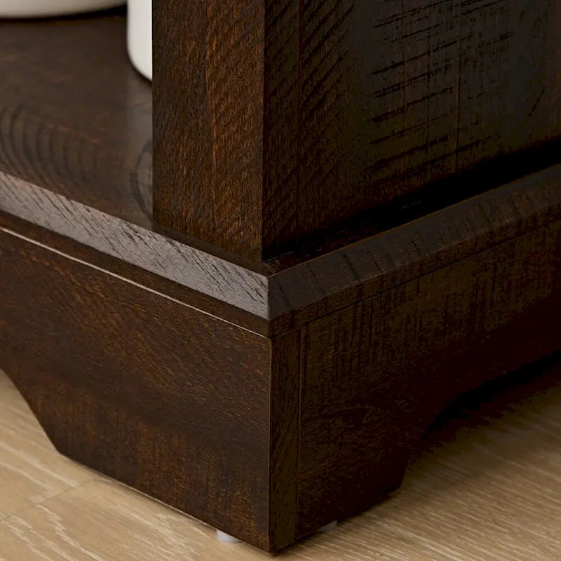 Meuble de rangement haut en bois avec porte coulissante de style grange