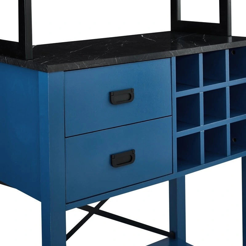 Buffet de 81 cm en bois avec casier à vin – Peut contenir jusqu'à 9 bouteilles